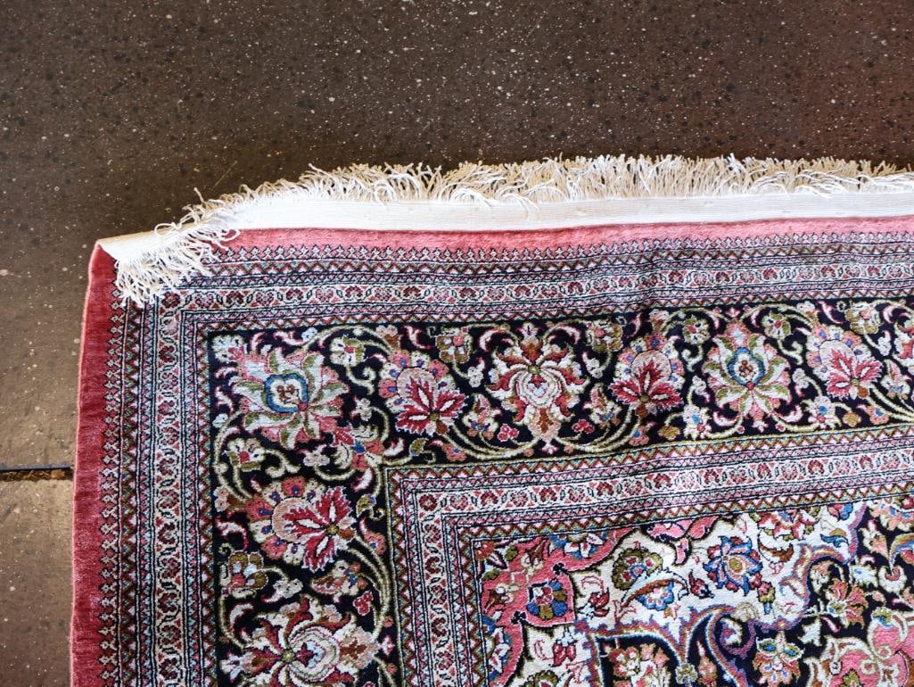 Exquisite Vintage Silk Qum Rug - 8