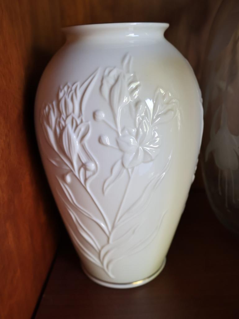 Collection of Lenox Vases and Etched Glass Signed Vase - 5