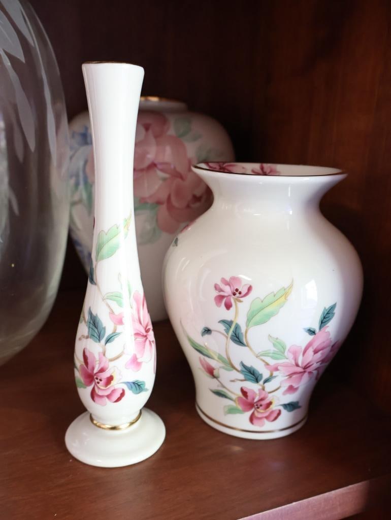 Collection of Lenox Vases and Etched Glass Signed Vase - 9