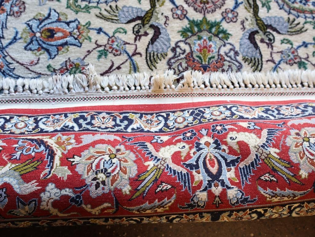 Vintage Wool and Silk Woven Persian Area Rug - 10