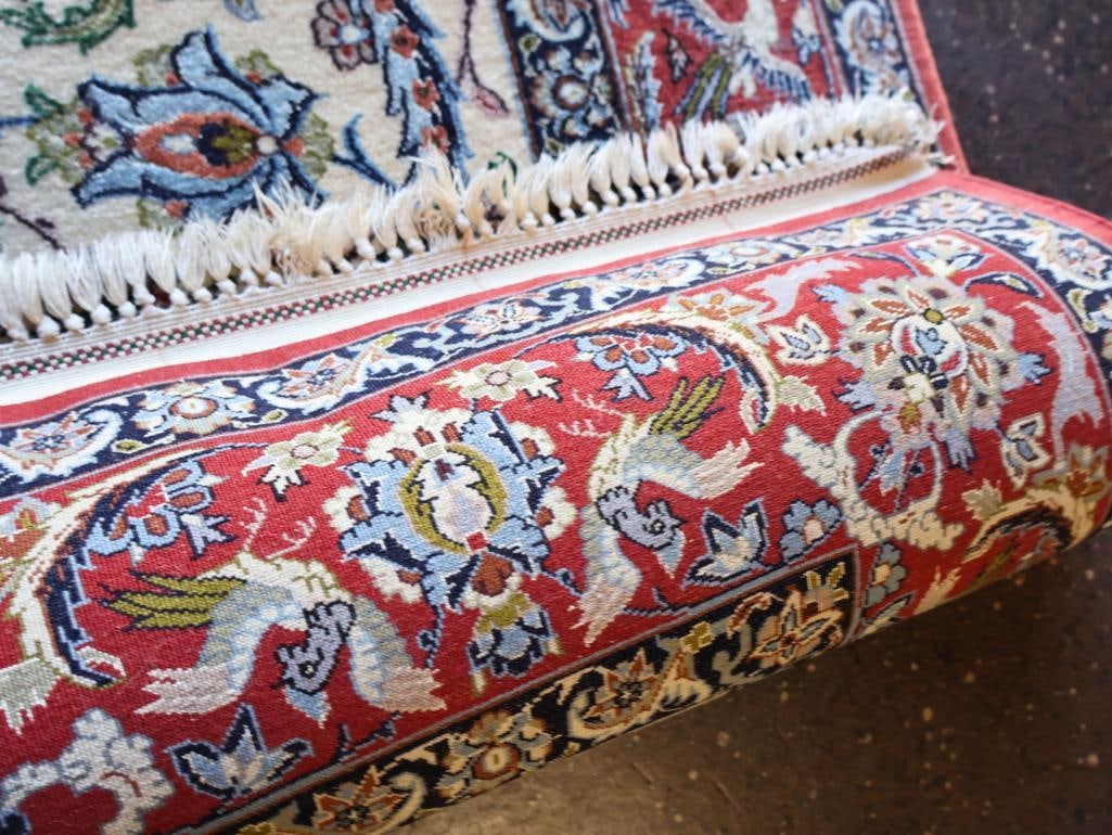 Vintage Wool and Silk Woven Persian Area Rug - 11