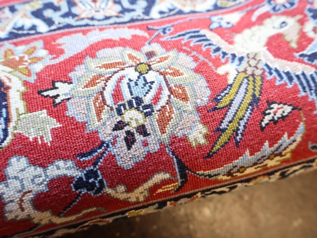 Vintage Wool and Silk Woven Persian Area Rug - 12