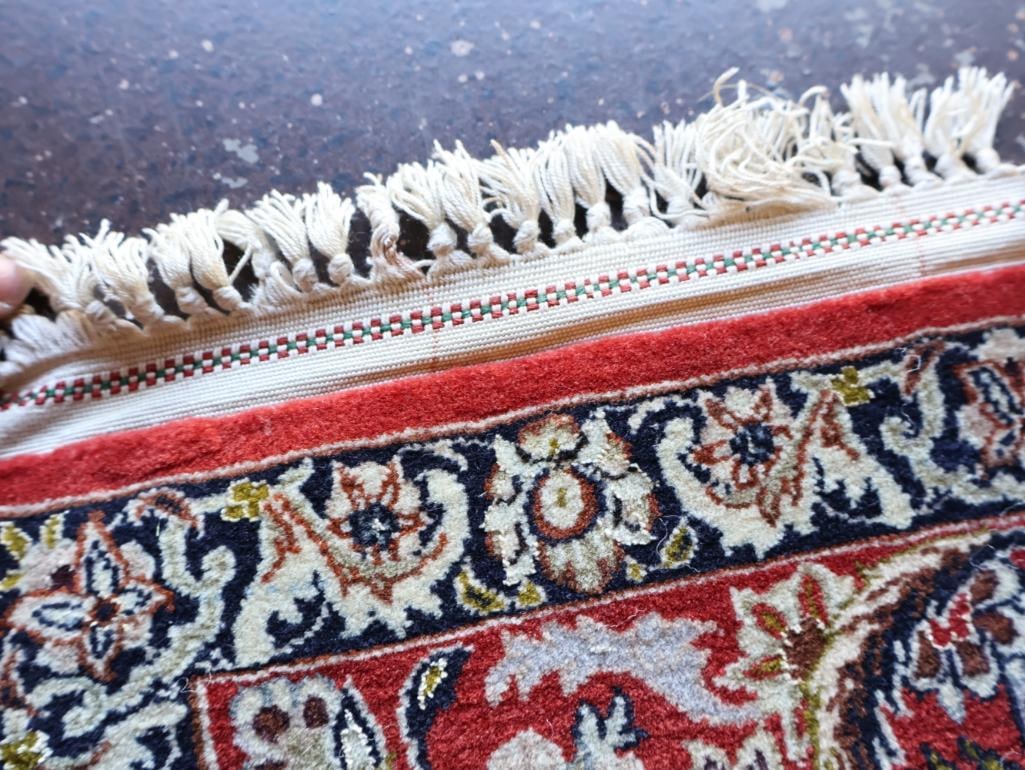 Vintage Wool and Silk Woven Persian Area Rug - 14