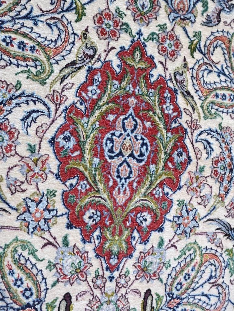 Vintage Wool and Silk Woven Persian Area Rug - 6