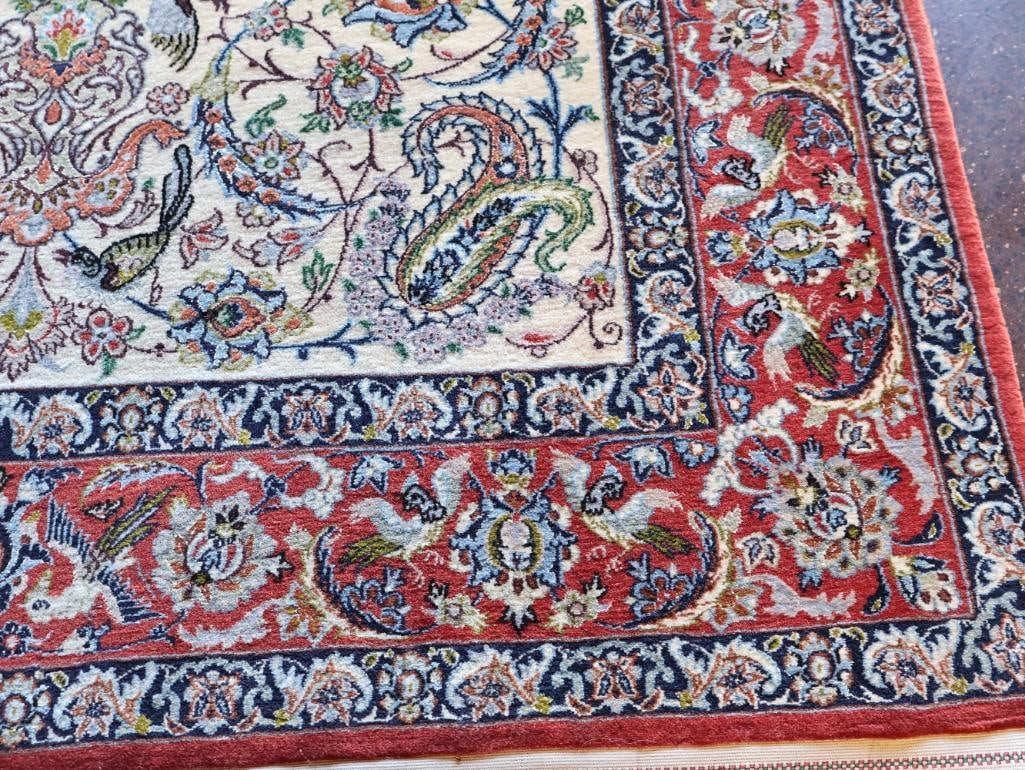 Vintage Wool and Silk Woven Persian Area Rug - 8