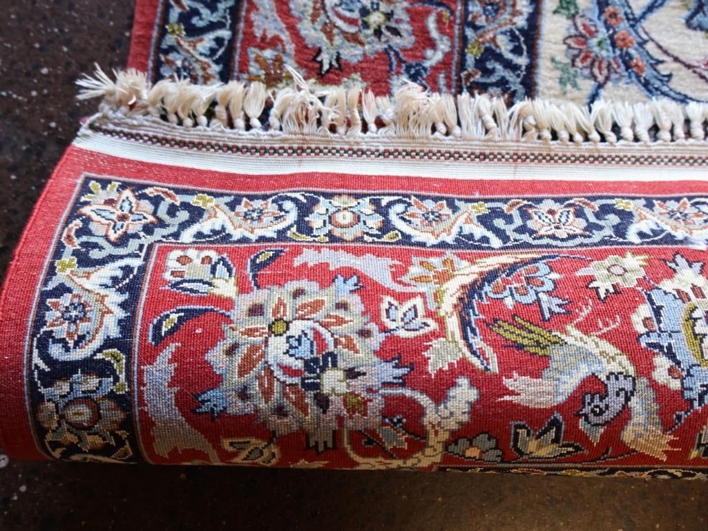 Vintage Wool and Silk Woven Persian Area Rug - 9