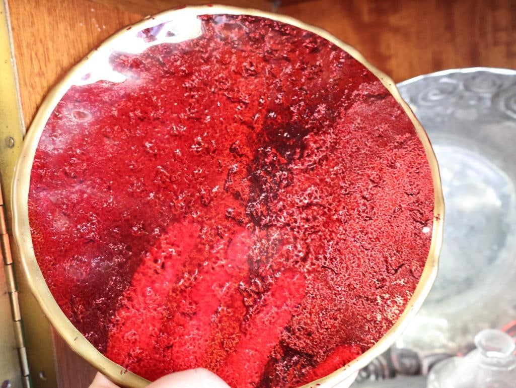 Vintage Lidded Red Cranberry Dish and More - 8