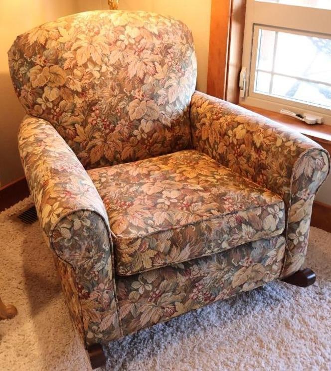 Vintage Floral Comfy Rocking Chair (1 of 5)