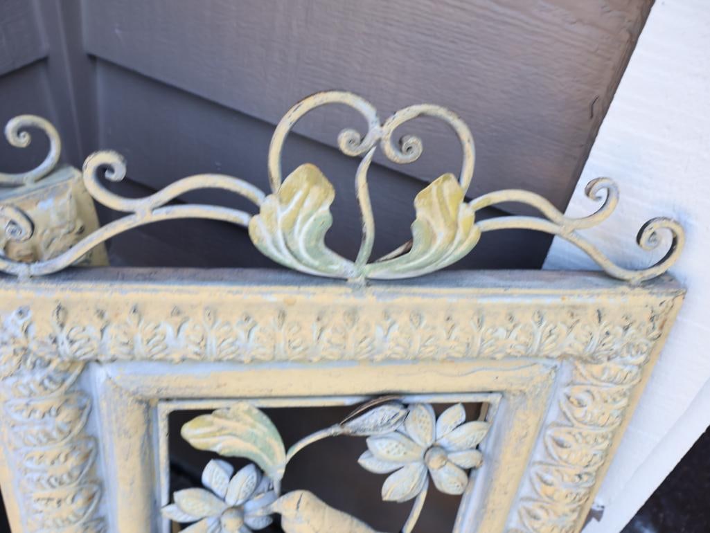 Two Matching Metal Bird Decor and Plaster Relief of birds - 5
