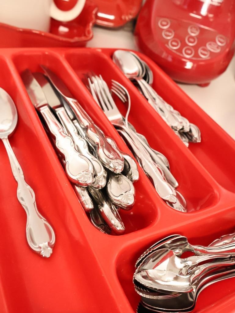 Collection of Red and White Kitchen Essentials - 5