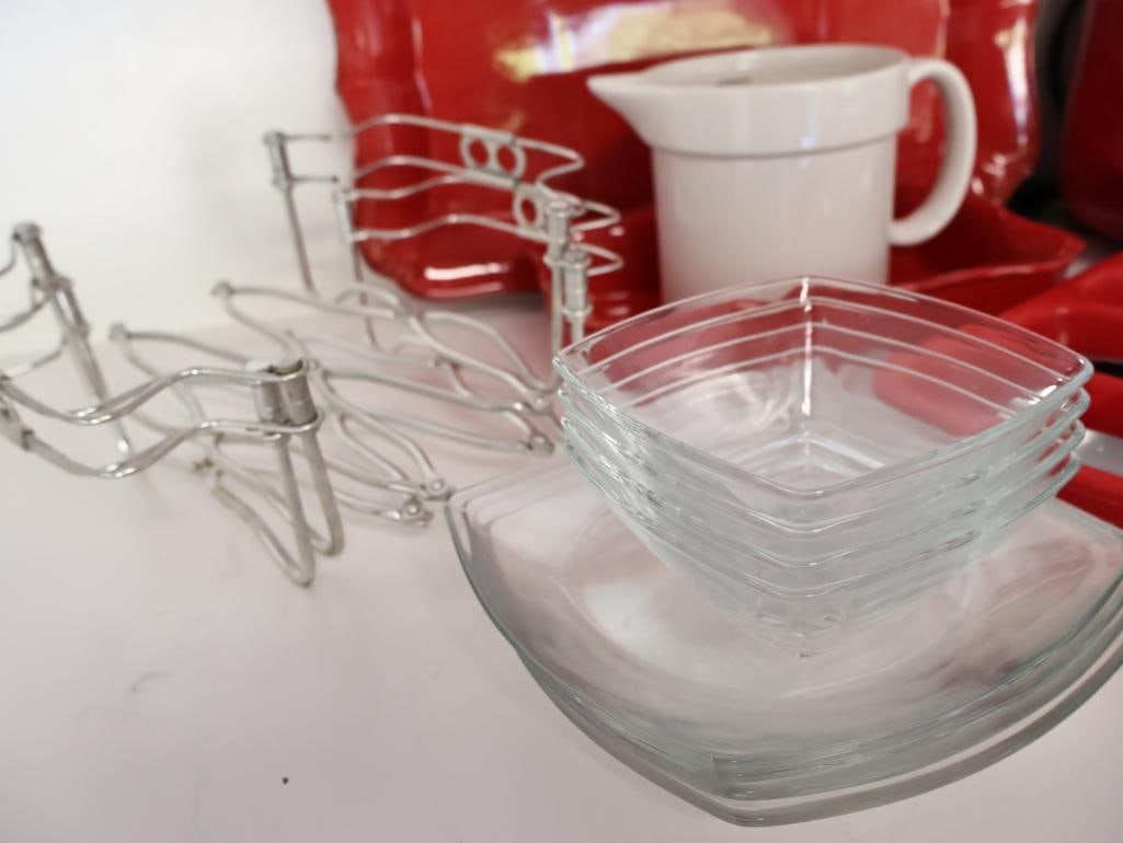 Collection of Red and White Kitchen Essentials - 6