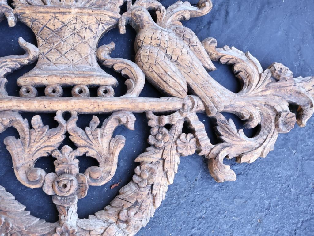 Carved Wood Ornate Pediment and Carving of Three Wise Men - 5