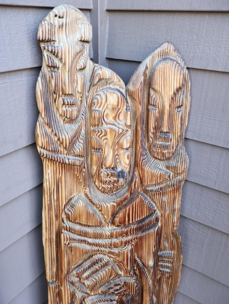 Carved Wood Ornate Pediment and Carving of Three Wise Men - 8