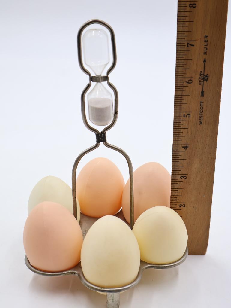 Antique Star Egg Carriers and Trays Crate with Glass Eggs and Egg Candler - 9