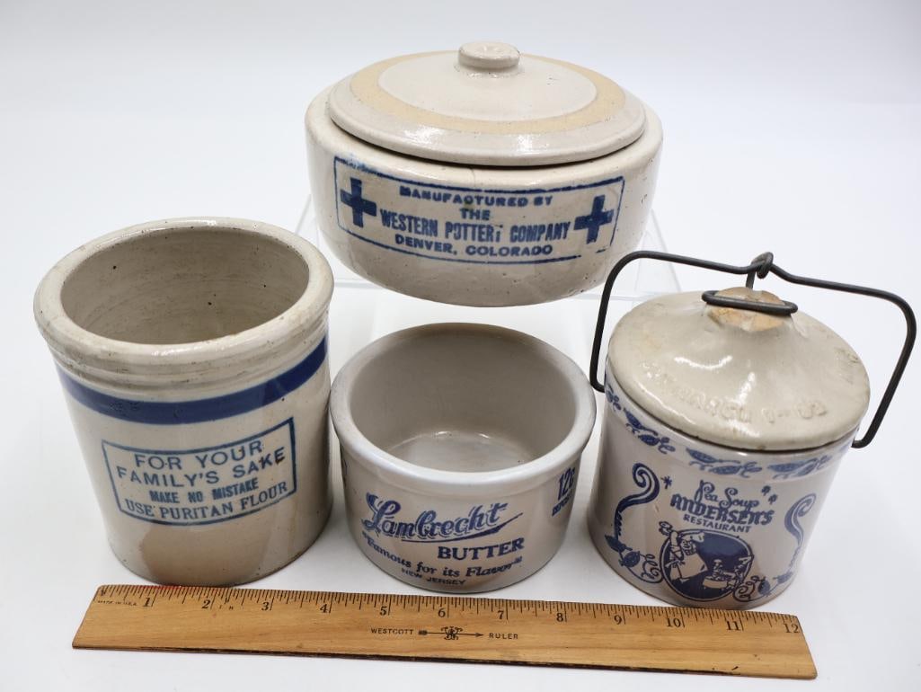 Vintage Advertising Stoneware Crocks and Butter Jars Western Pottery Co. - 2