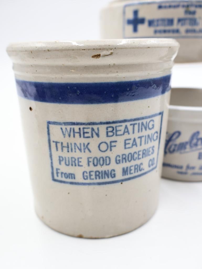 Vintage Advertising Stoneware Crocks and Butter Jars Western Pottery Co. - 6