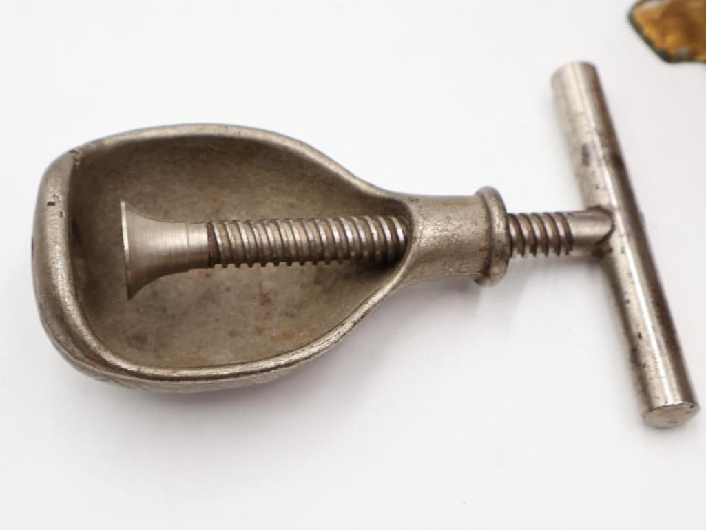 Collection of Antique Figural Metal Nutcrackers and Kitchen Tools - 11