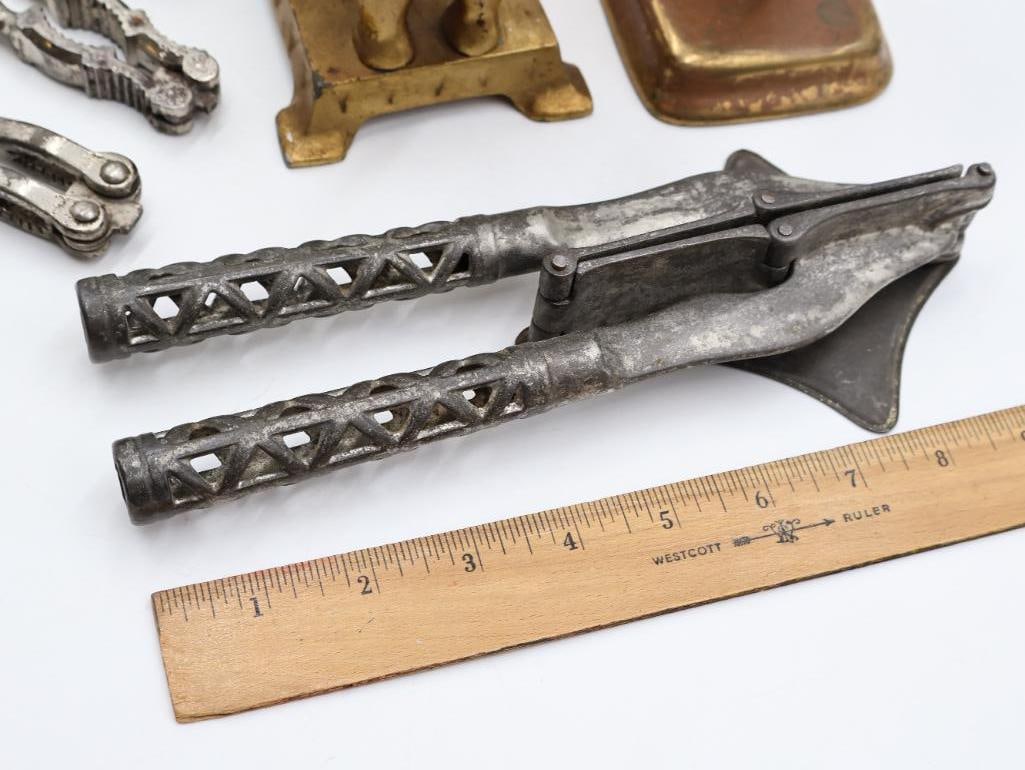 Collection of Antique Figural Metal Nutcrackers and Kitchen Tools - 2