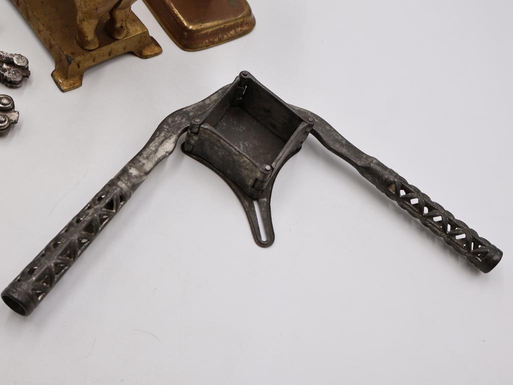 Collection of Antique Figural Metal Nutcrackers and Kitchen Tools - 3