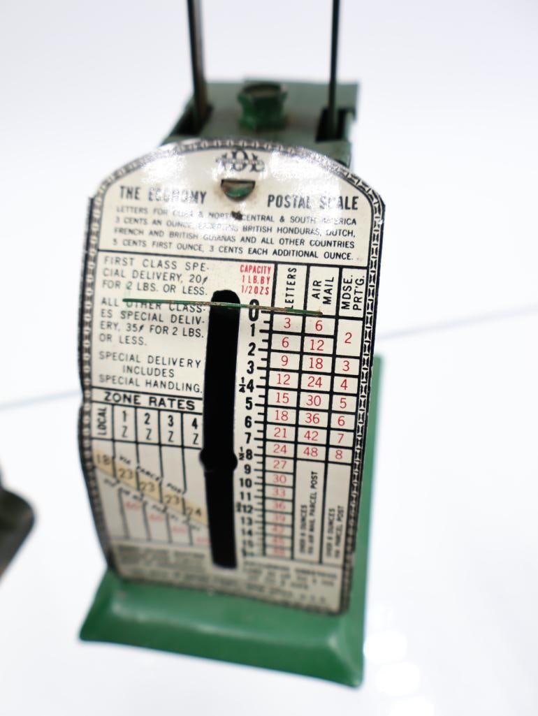 Collection of 11 Vintage Tin Lithograph Postal and Parcel Scales - 14
