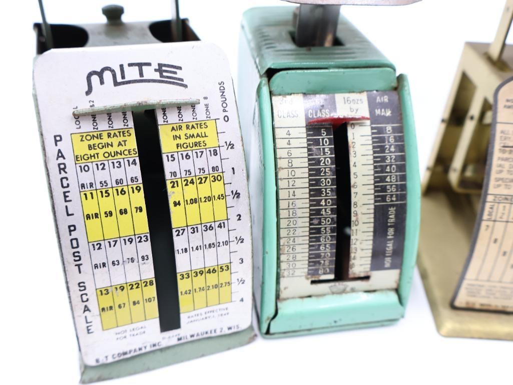 Collection of 11 Vintage Tin Lithograph Postal and Parcel Scales - 3