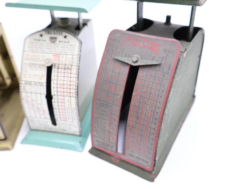 Collection of 11 Vintage Tin Lithograph Postal and Parcel Scales - 5