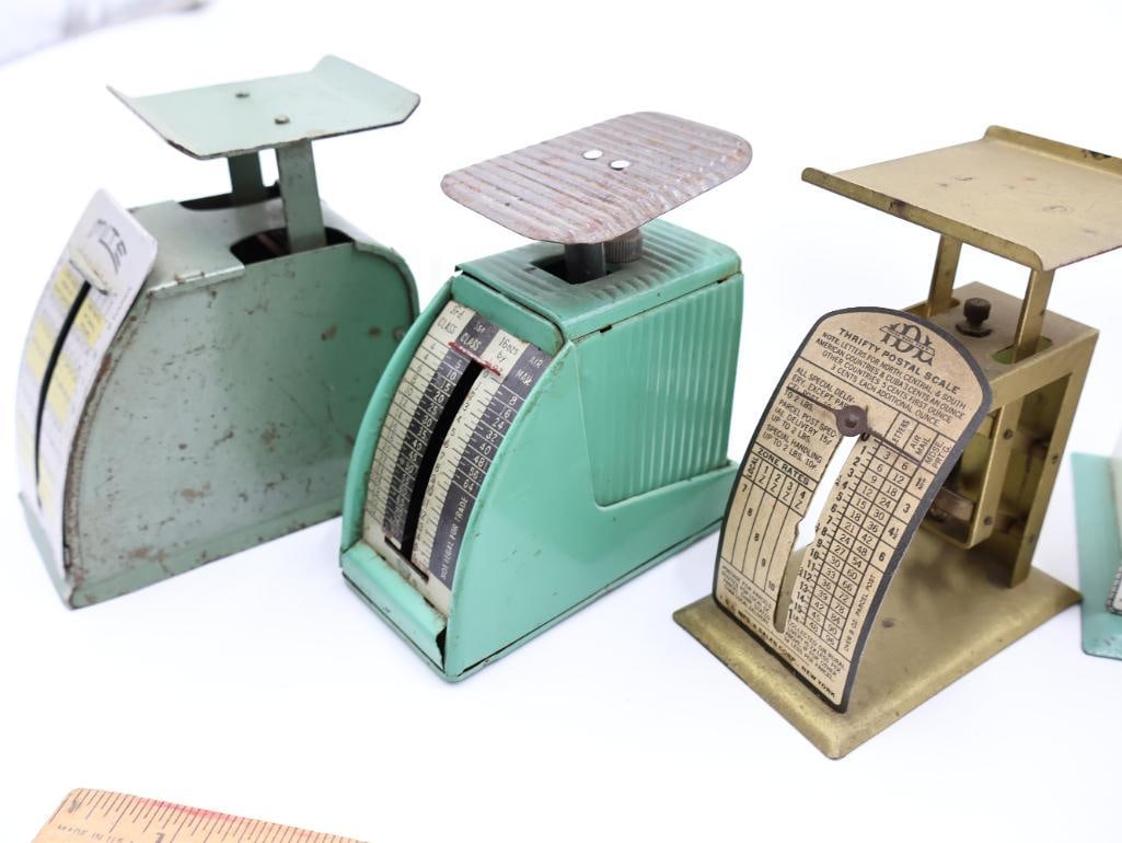 Collection of 11 Vintage Tin Lithograph Postal and Parcel Scales - 6