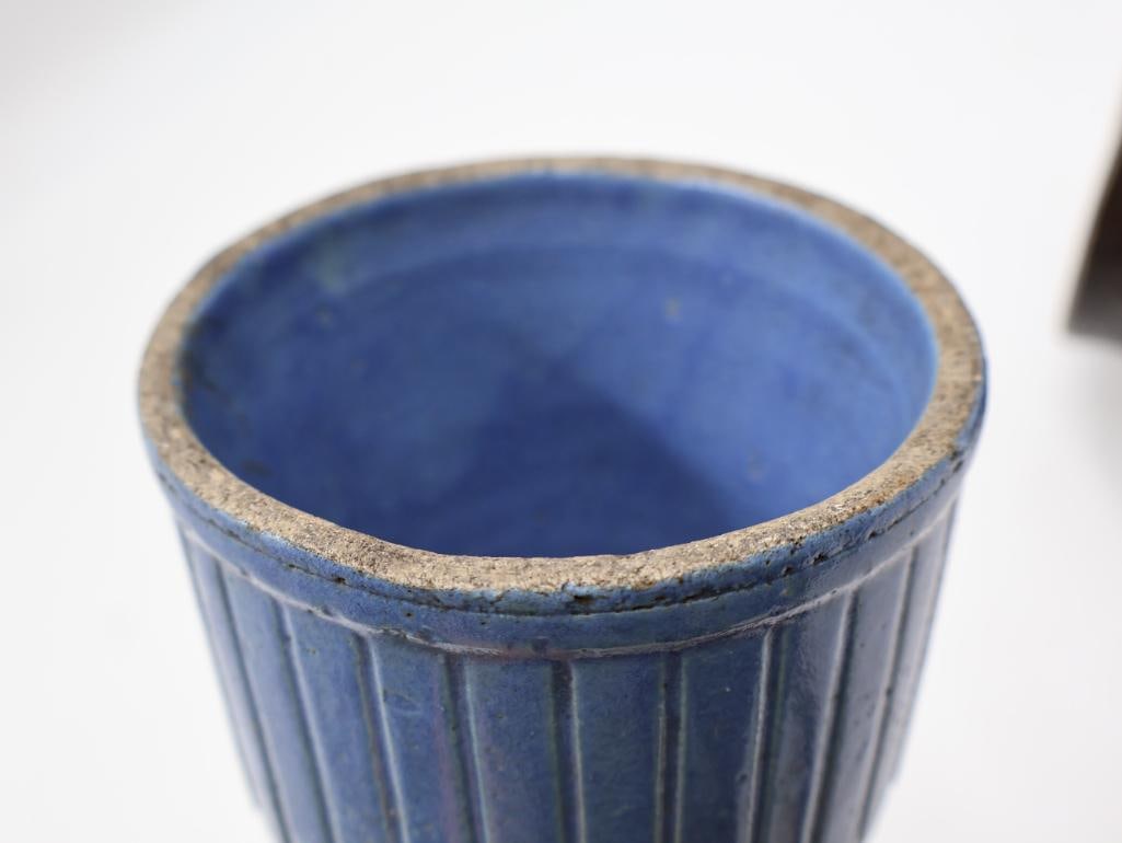 Pair of Glazed Cemetery/Mausoleum Vases - 4