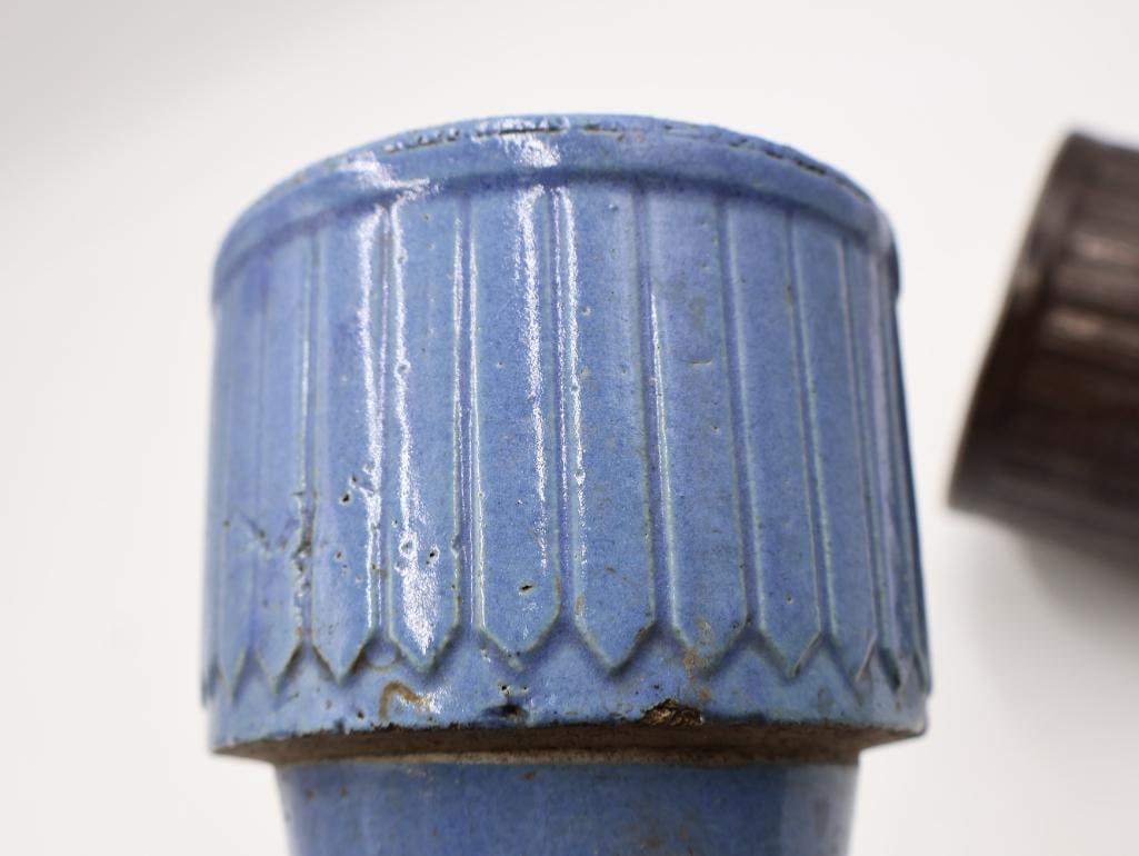 Pair of Glazed Cemetery/Mausoleum Vases - 5