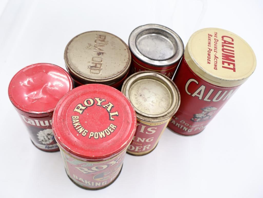 Collection of Vintage Advertising Spice and Baking Powder Tins Schilling, Calumet, Royal - 7
