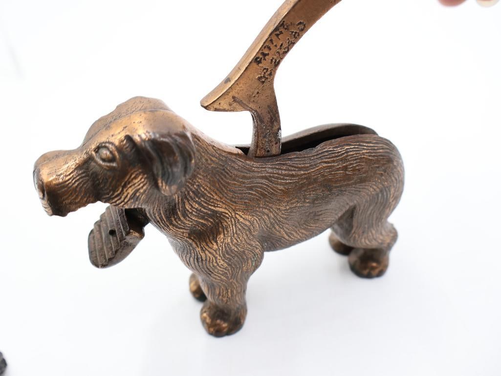 Collection of Antique Cast Iron Figural Dog Nutcrackers and Inkwell - 11