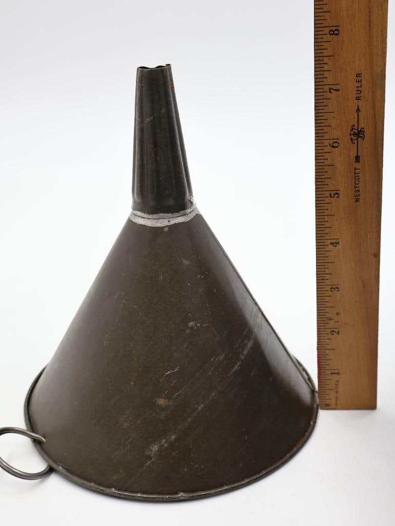 Vintage General Store Scale with Tin Funnel and Wire Kitchen Utensils - 15