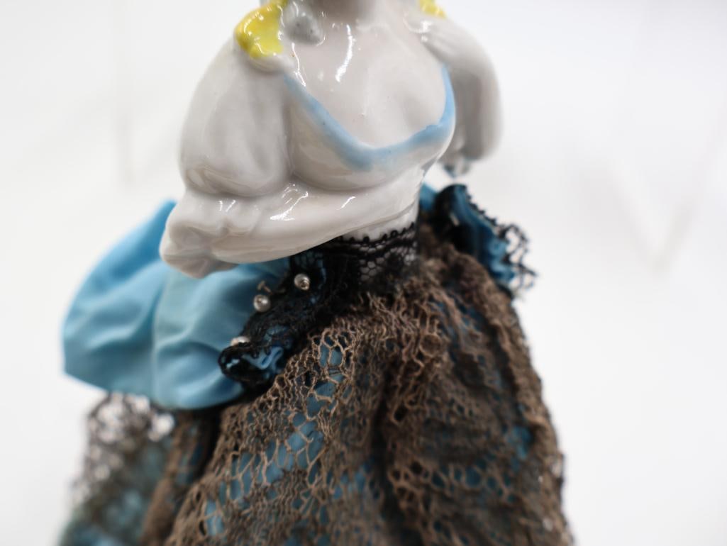 Antique Porcelain Shoe Vases, Half Doll and Glass Perfume Bottles - 10