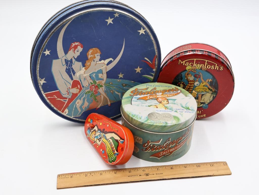 Collection of Vintage Lithographed Candy and Confectionery Tins Mackintoshs - 2