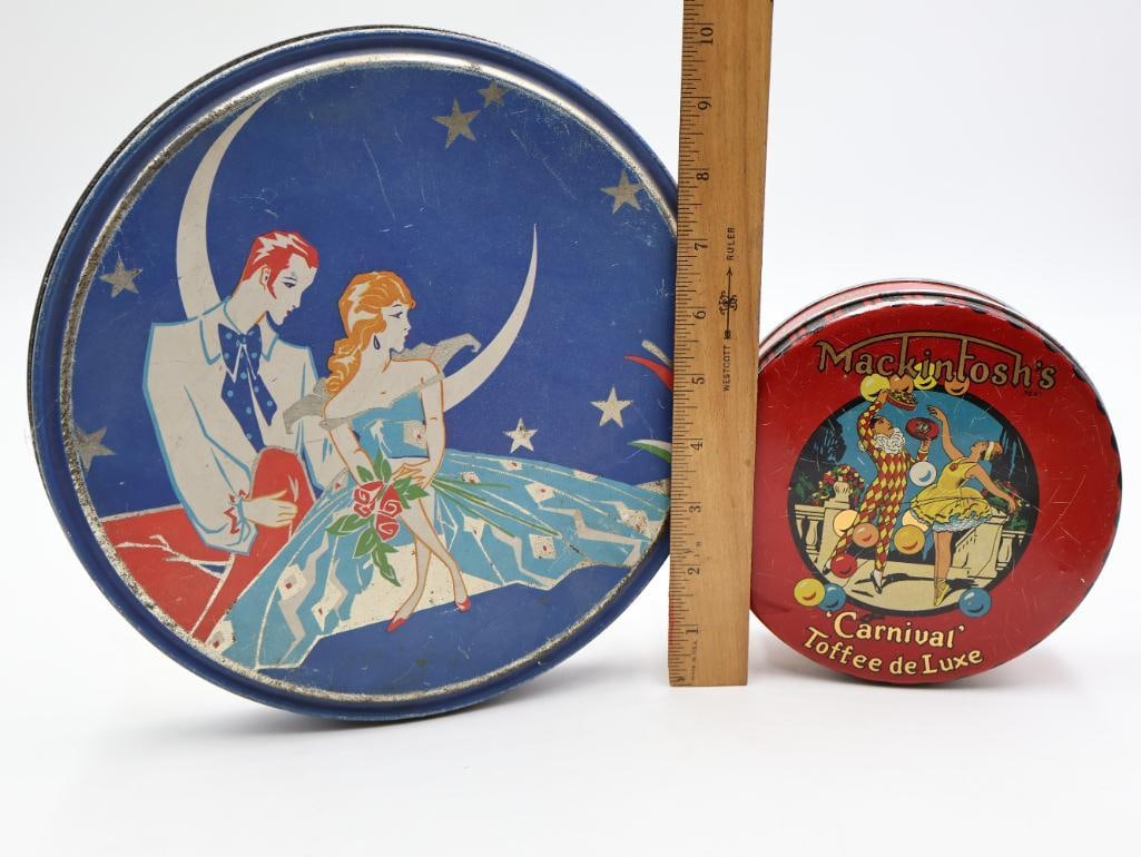 Collection of Vintage Lithographed Candy and Confectionery Tins Mackintoshs - 8