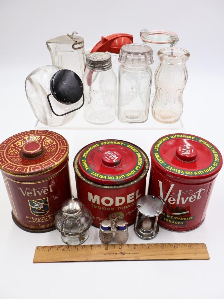 Vintage Tobacco Tins, Hoosier Cabinet Jars and Kitchen Collectibles - 2