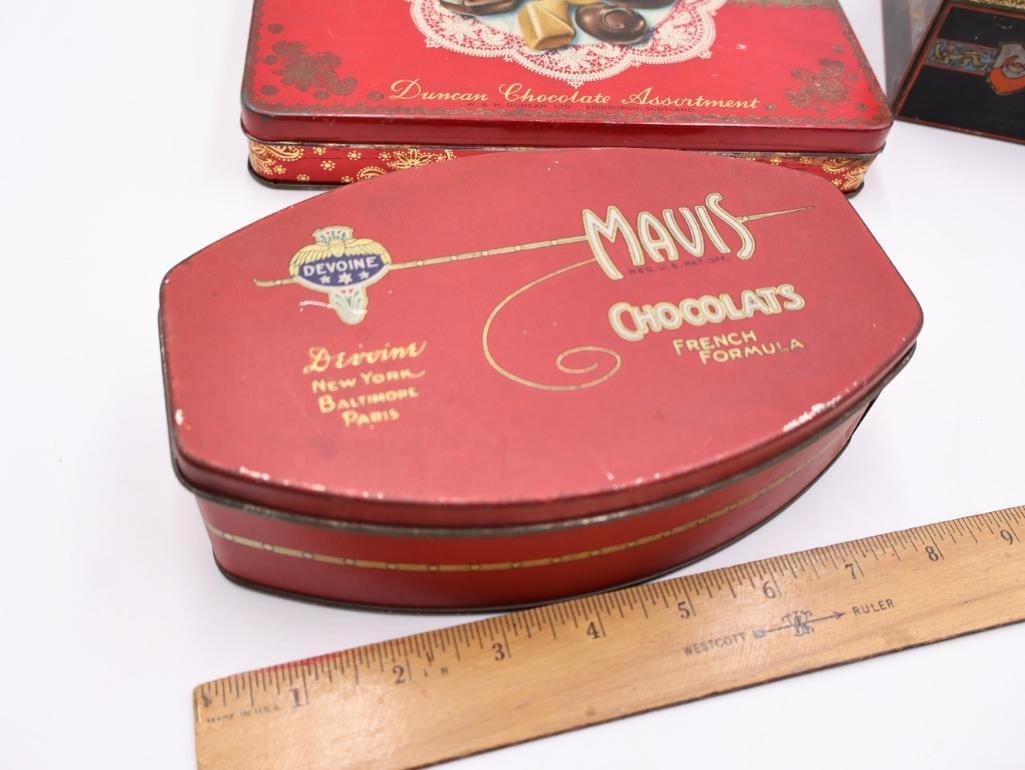 Collection of Vintage Advertising Chocolate and Candy Tins - 7