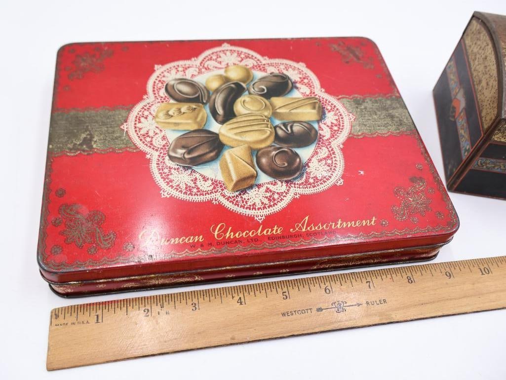Collection of Vintage Advertising Chocolate and Candy Tins - 9