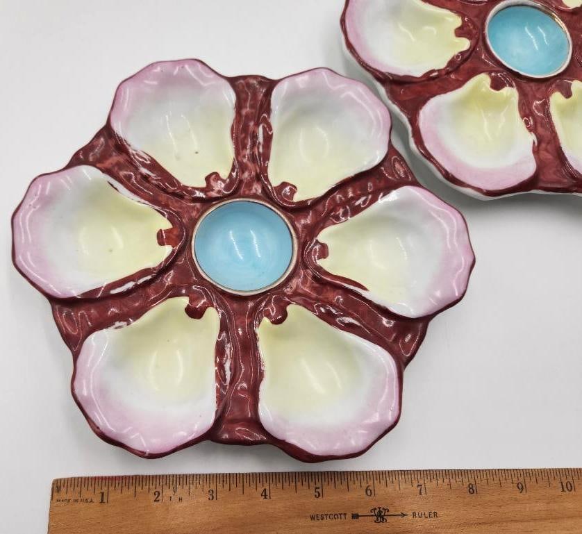 Antique Pair of Oyster Plates - 2