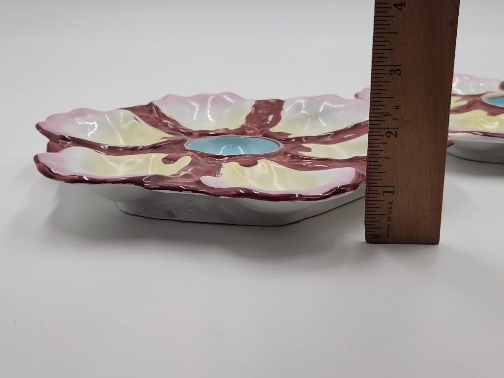Antique Pair of Oyster Plates - 3