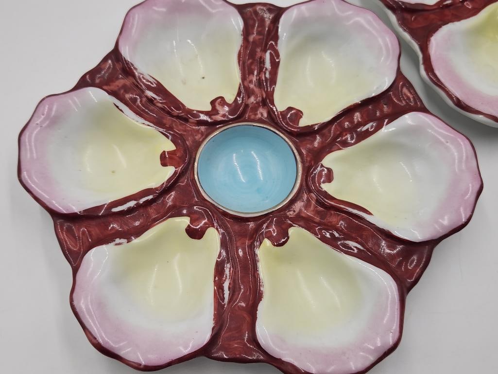 Antique Pair of Oyster Plates - 4