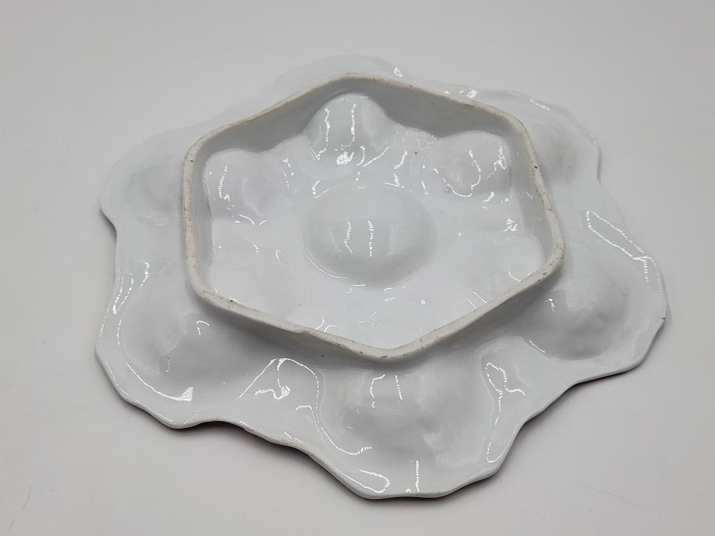 Antique Pair of Oyster Plates - 8