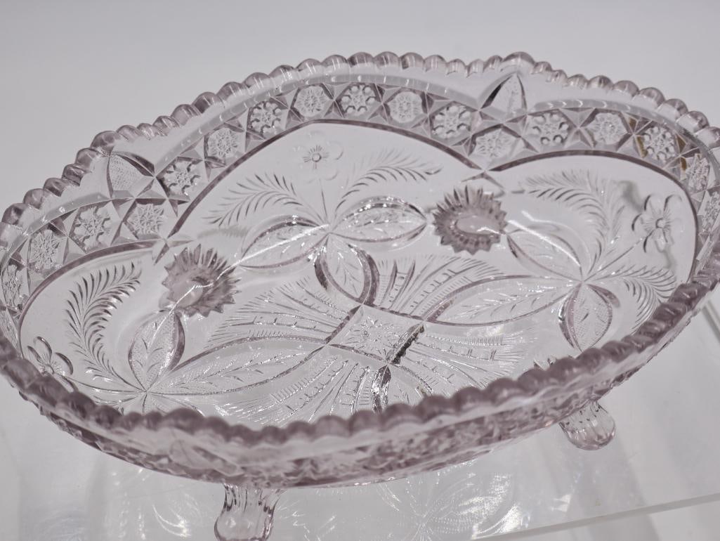 Collection of Antique EAPG & Pressed Glass Tableware Purple and Clear Glass - 14