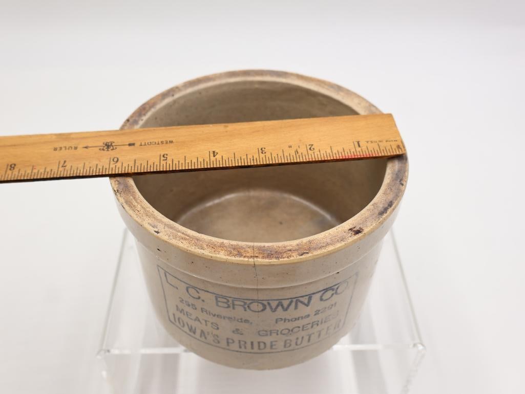 Vintage Advertising Stoneware Crocks Pacific, Wesson Oil and Iowas Pride - 15