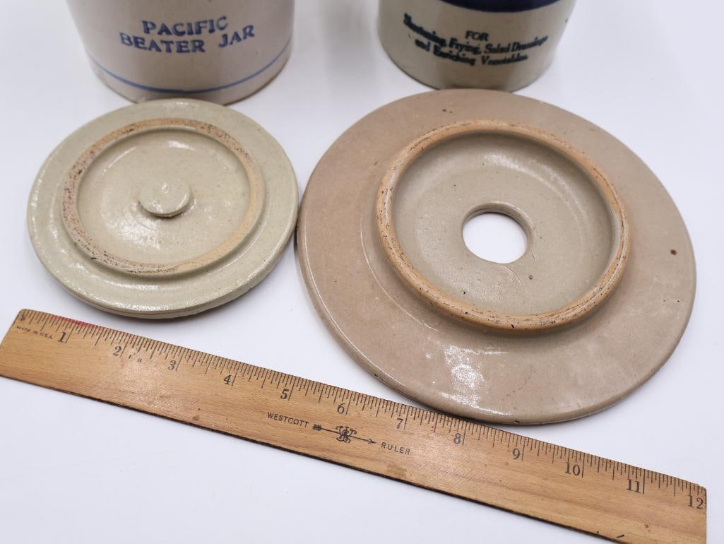 Vintage Advertising Stoneware Crocks Pacific, Wesson Oil and Iowas Pride - 2