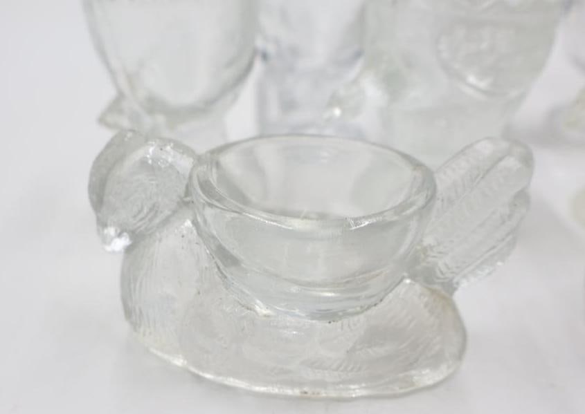 Collection of Vintage Figural Glass Egg Cups and Novelty Tableware - 4