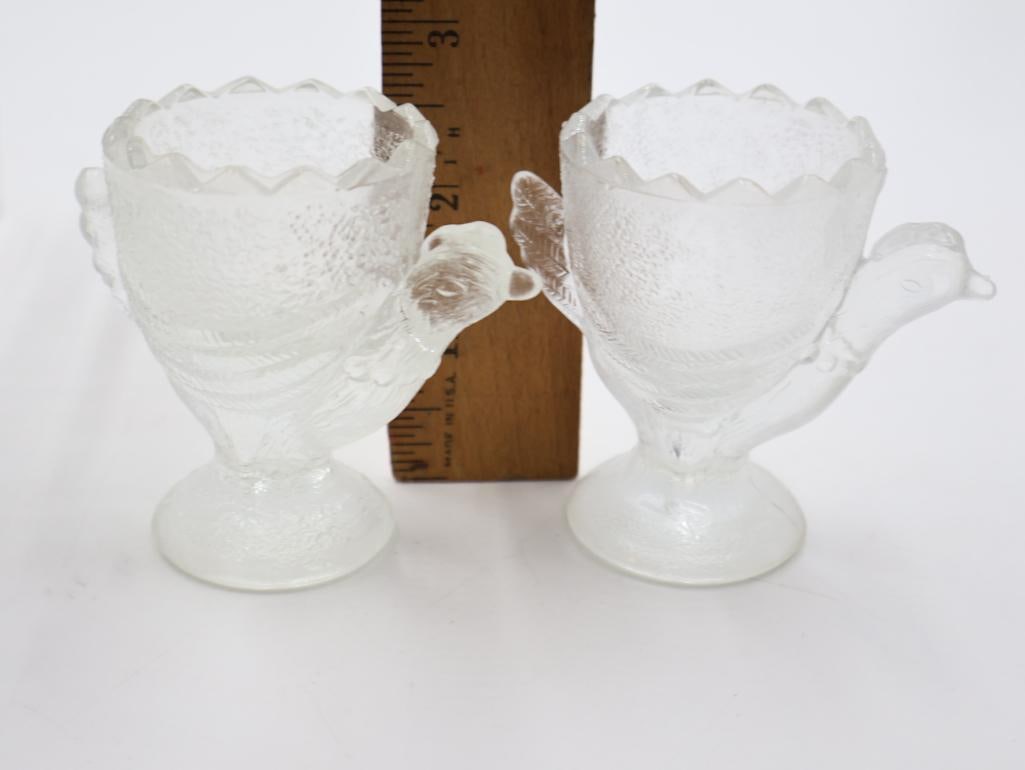 Collection of Vintage Figural Glass Egg Cups and Novelty Tableware - 7