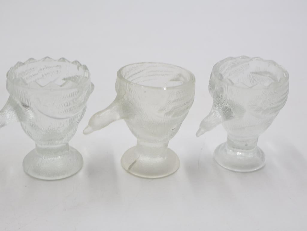 Collection of Vintage Figural Glass Egg Cups and Novelty Tableware - 9