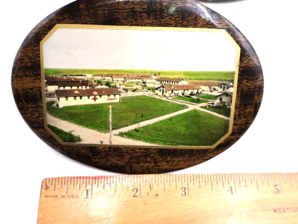 Antique Victorian and Edwardian Photographic Button Portraits, Children and Military - 7