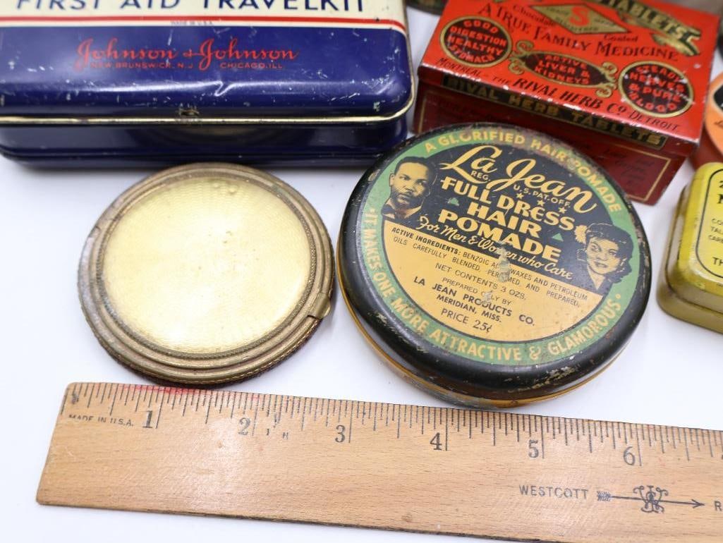 Vintage Apothecary, Medical and Vanity Advertising Tin Collection - 15